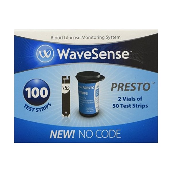 WaveSense Presto Test Strips, 200 Strips [4 Pack of 50]