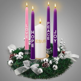 Ziliny Christmas Advent Wreath Candle Holder Pillar Advent Candles Wreaths Advent Candles Centerpiece Decor Advent Calendar Wreath Ring Candleholder Decoration Stand Advent Gifts Church (Gold)