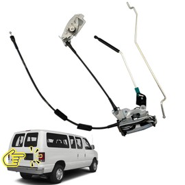 Conjunto de pestillo de puerta con cable y varilla compatible para puerta trasera derecha de carga Ford E150 E250 E350, para reparación d...