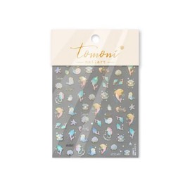 Marine Animal Nail Art Stickers Dolphin Ocean Shell with Design Summer Nail Decals 5D Embossed Self Adhesive Ocean Nails Stickers Manicure Supply for Women Spring Summer Nail Decoration