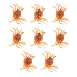 8Pcs Artificial Crab Bait 13cm 33.5g Simulation Crab Soft Lure Fishing Bait with Hooks for Freshwater Saltwater Orange Yellow