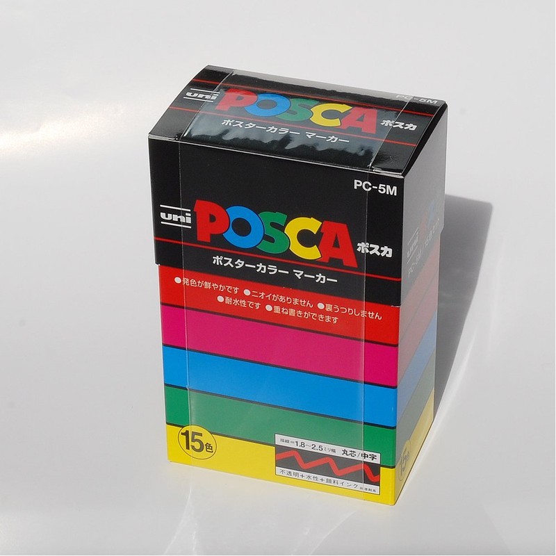 Mitsubishi Pencil PC5M15C Posca Water Based Pen, Medium Point, Round