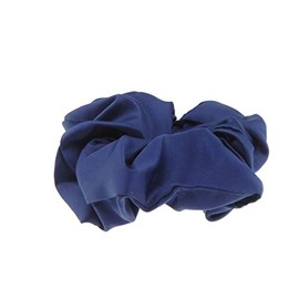 Womens Girls Plain Solid Satin School Christmas Party Bag Ponio Rope Hair Tie Up Back Elastic Accessories Bobbles Ponytail Holder Rubber Bands (Navy)