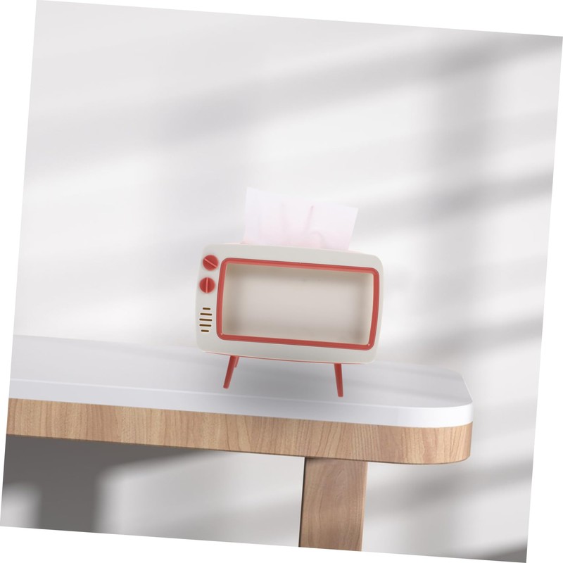 Alipis Cute Television Shape Tissue Box Desktop Decorative Napkin Holder