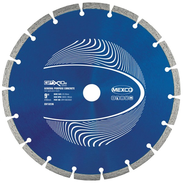 Mexco GPX10-8 General Purpose Concrete Diamond Blade, Cutting Disc for