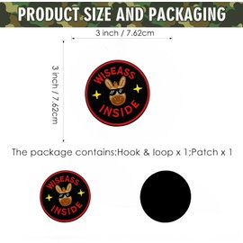 Funny Embroidered Patch – Wiseass Inside - Hook and Loop Patch - DIY Applique Accessories for Backpacks - Army Vest