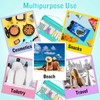 izuzta Bolsas de maquillaje transparentes con letras de chenilla, bolsa
