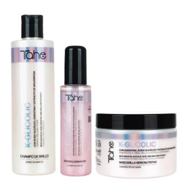 Tahe K-Glicolic Kit - Shampoo 300ml + Mask 300ml + Serum 100ml With Glycolic Acid And Keratin