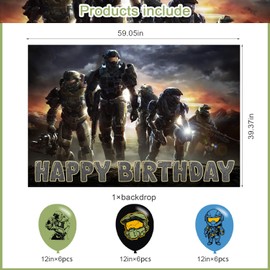 𝓗𝓪𝓵𝓸 Game Backdrop Birthday Banner for The Master Chief Birthday Party Supplies The Master Chief Photograph Background Photo Booth 5x3ft