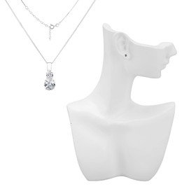 Cyrank Jewelry Display Stand, Resin Necklace Mannequin Earring Stand White Earring Display Stand 7.1x5.1in Mannequin Jewelry Display Bust for Necklace, Earrings