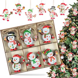 Christmas Tree Decoration Set, 24 Wooden Pendants Christmas, Colourful Christmas Decoration Wood, Boxed Gift Tags Christmas, Christmas Pendant with Rope, Christmas Tree Decoration