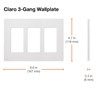 Lutron Claro 3 Gang Decorator/Rocker Wallplate, Gloss | CW-3-GR |