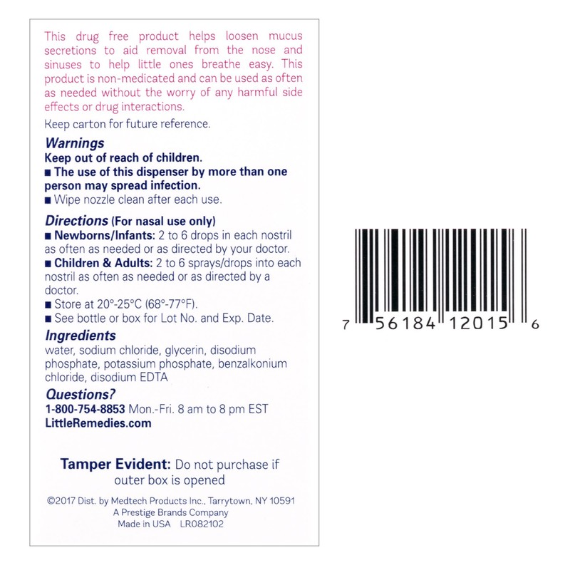 Little Remedies Noses Saline Spray Drops, 1 Fl Oz