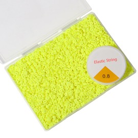 Yochus 4000pcs Yellow Clay Beads Bracelet Making Kit, 6mm Flat Round Polymer Clay Beads Spacer Heishi Beads for Jewelry Making Earring Necklace