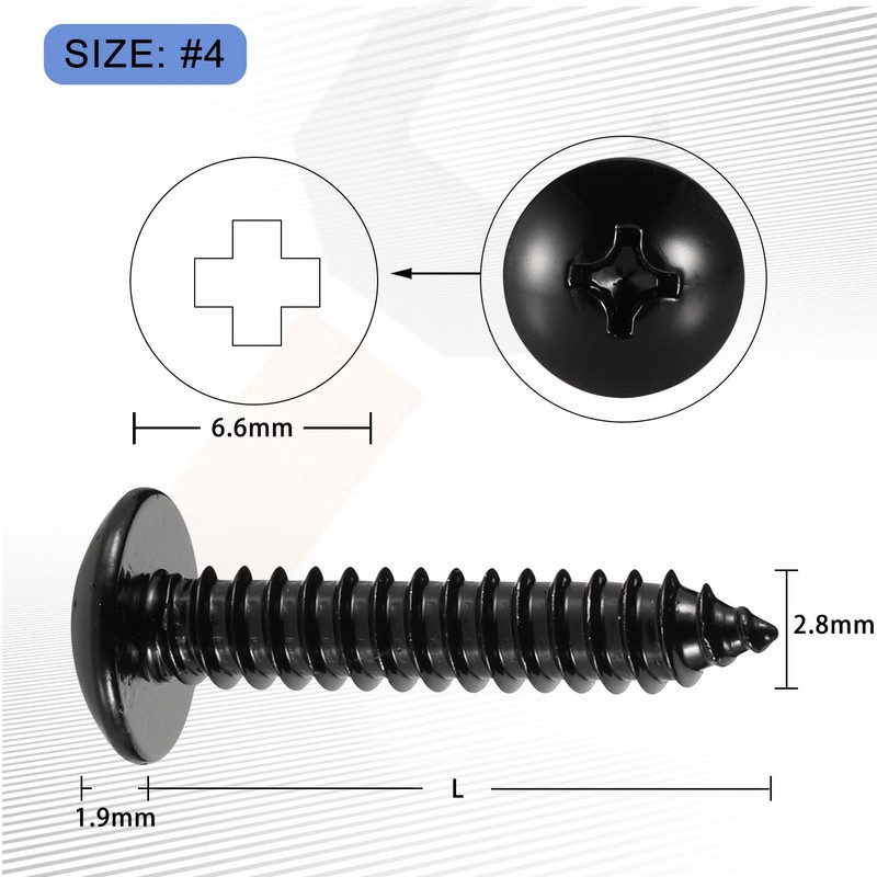 #4 x 1/2" Truss Head Self Tapping Screws Sheet Metal