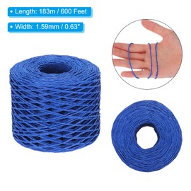 PATIKIL Twisted Raffia Paper Rope 600 Feet, Raffia Ribbon Twine String for Crochet Crafts Weaving Box Box Packing Wrapping Knitting, Navy