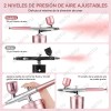 Kit Aerógrafo Portátil Tensky para Uñas Maquillaje con Compresor Rosa