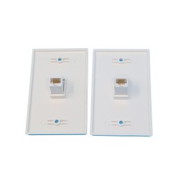 RiteAV (2 Pack) 1 Port Cat5e Rj45 Ethernet Wall Plate White Lot