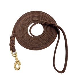 Guiding Star Long Leash for Dogs Outside Long Line Dog Leash for Training Extra Long Lead for Dog Leather Leashes for Dogs (15ft*3/8")