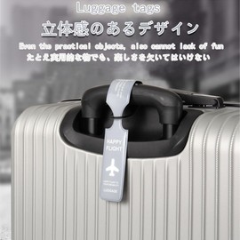 Luggage Tags, Set of 6, Suitcase Tags, Anti-Lost, Waterproof, Ultra Lightweight, Flexible, Stylish Design, For Travel, Business Trips, School Entrance, 6 Colors (Red/Blue/Yellow/Green/Pink/Purple)