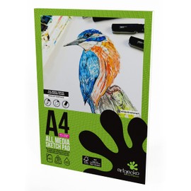 Artgecko Pro Mixed Media Sketch Pad A4-40 Sheets 150gsm White Cartridge Paper