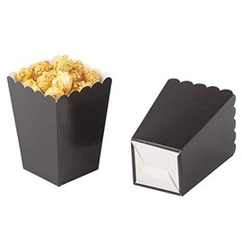 Black Popcorn Boxes Mini Paper Popcorn Box for Party,Pack of 36