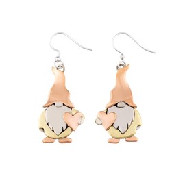 Springtime Gnome Handcrafted Earrings Fair Trade and Artisan Made Butterflies Bees and Hearts Theme For Ladies (Hearts)