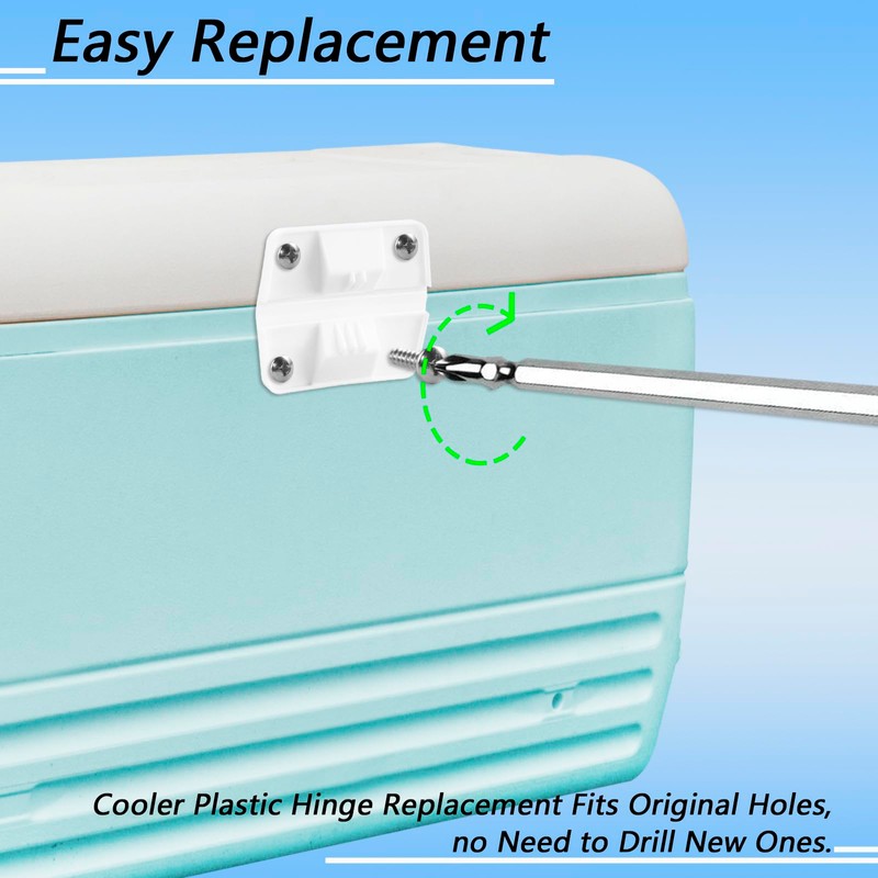 4 Set Cooler Plastic Hinges with Screws Set, Cooler-Hinges Replacement
