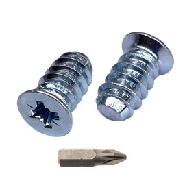 SKIR'CO (Pack of 50) Zinc Plated Euro Screws 6.2 x 11.5mm Drawer Rail Screws Flat Countersunk Hinge Screws