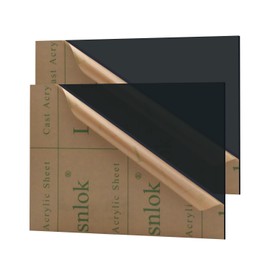 Lesnlok Black Transparent Acrylic Sheet 1/8 inch Thick 3mm 2 Pieces 8 x 10 Clear Plexiglass Sheet for Sign,Craft,Painting,Laser Cutting,DIY Display Projects (2, Black, 8"x 10")