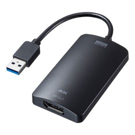 Sanwa Supply USB-C VU3DP1 USB 3.2 to DisplayPort Display Adapter (USB A Connector Male to DisplayPort Female) Supports 4K
