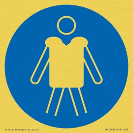 Mandatory: Wear personal flotation devices Sign - 85x85mm - S85