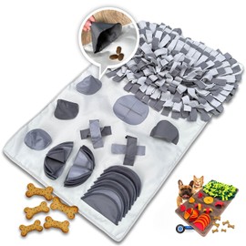 LUCON Sniffing Rug for Dogs and Cats, 11 Exciting Elements with PAWerful3, Robust Intelligence Toy, XXL, 100 x 60 cm, Toy for All Breeds, Gift Idea, Grey