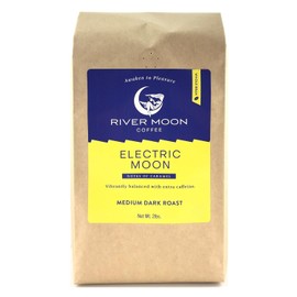 River Moon Coffee, Electric Moon High Caffeine Coffee, Whole Beans, 2 lbs., Bold, Medium Dark Roast,