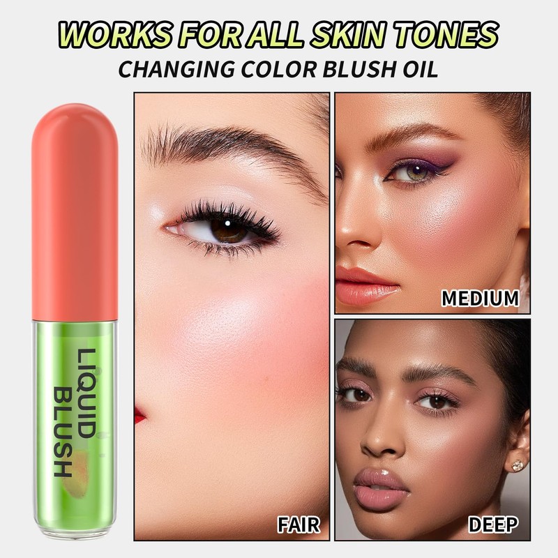 Liquid Cream Blush Stick - Soft Cream Liquid Blush, Long-Wearing