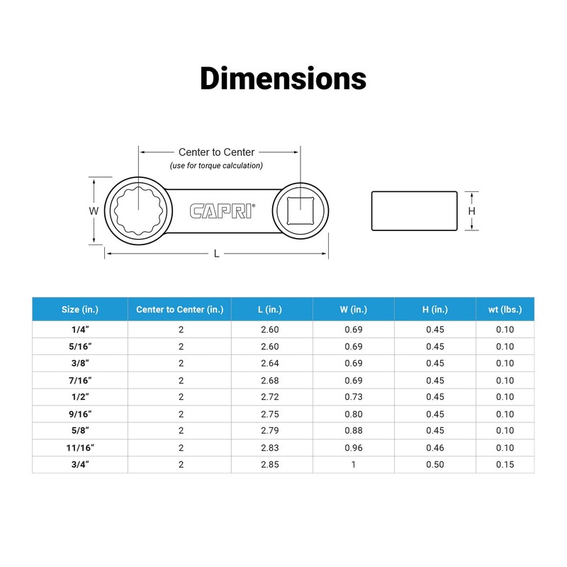 Capri Tools 3/8 in. Drive 5/16 in. Torque Adapter, 12-Point