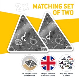 2 x Triangle Stickers 7.5cm - BW - Boston Terrier Dog Puppy Print Fun Decals for Laptops,Tablets,Luggage,Scrap Booking,Fridges #37531