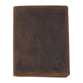 Men's Leather Wallet with RFID Protection - Genuine Leather Wallet for Men - Extra Sturdy Double Stitching - 13 Slots for Credit Cards - Wallet in Portrait Format, brown, Classic