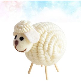 White Cute Lamb Hanging Decoration, Felted Wool Christmas Tree Ornament Collectible and Accessories (6 x 6 x 11cm)