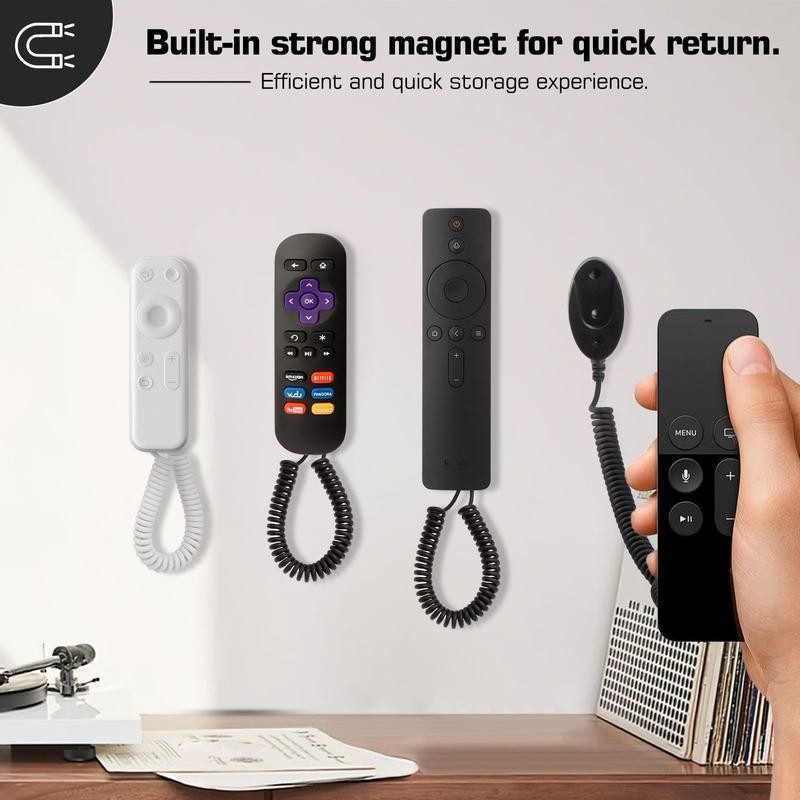WALLFID Magnetic Remote Control Holders with Spring Ropes - Safely