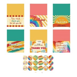 Lemicin 36 Pack Employee Appreciation Cards with Envelopes and Stickers 4 x 6 Inches Thank you Cards Colorful Encouragement Gratitude Card for Employee Coworkers Team Work Anniversary