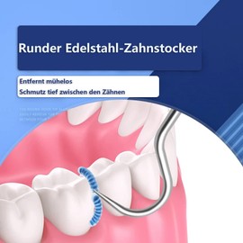 Kisstta 6 Piece Portable Toothpick Set, 304 Stainless Steel Toothpicks, Reusable Portable Toothpicks, Metal, Ideal for Travel, Camping, Picnic