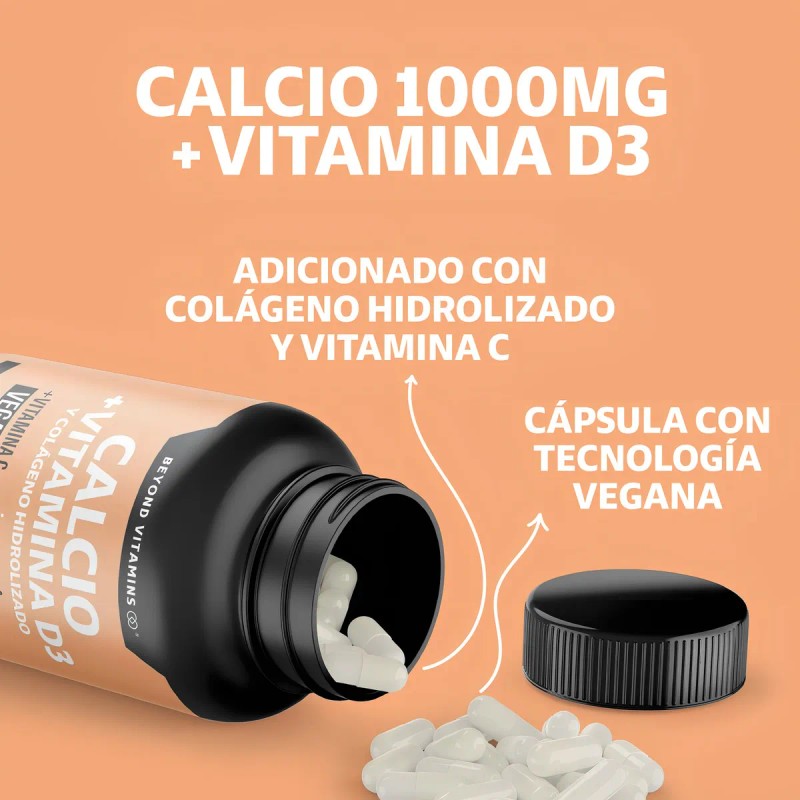 Beyond Vitamins Calcio 1000 Vitamina D3 Potenciado Con Colgeno Hidrolizado