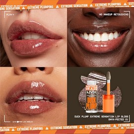 NYX Professional Makeup Duck Plump Gloss Voluminizador Brillo Labial Para Volumen Extremo al Instante, Pigmentación Intensa y Larga Duración, Tono Bronce