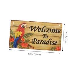 Gogogmee outdoor welcome sign welcome to paradise sign decorative signs plaques Beach Decorations for Home beach hanging sign Pool metal signs banquet Wooden rectangle hawaii beach