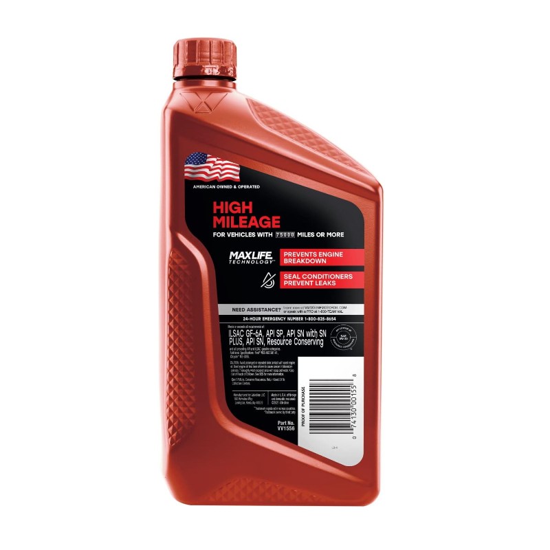 Valvoline High Mileage with MaxLife Technology SAE 5W-30 Synthetic Blend