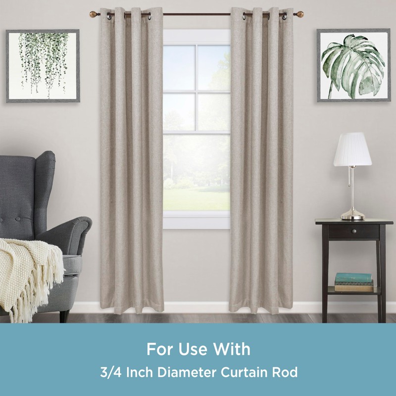 Kenney Adjustable Curtain Rod Brackets, Mocha (2-Pack)