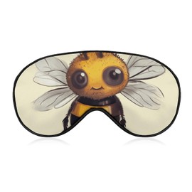 Soft Comfortable Eye Mask Cute Bee Printed Night Sleeping Eye Masks Eye Patches Eye Cover Light Blocking Blindfold for Office Nap Travel