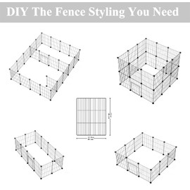 LURIVA Small Animal Playpen, Guinea Pig Cages, Pet Playpen, Rabbit Cage,Small Animal Cage, Puppy Kitten Dog Playpen, Indoor Outdoor Portable Metal Wire Yard Fence,15 X 12 Inch, 24 Panels, Black