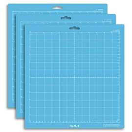 ReArt Cutting Mat Suit for Silhouette Cameo 3 Packs 12” x 12” - Light Grip Adhesive Cutting Mat Replacement Set Mats Vinyl Craft